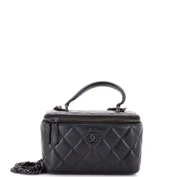 Chanel So Black Top Handle Vanity Case #243937C46B - Picture 1 of 8